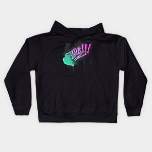 Graffiti Heart (Neon Blacklight) Kids Hoodie